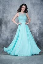 Nina Canacci - 1333 Embellished Illusion Jewel A-line Dress