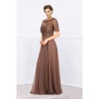 Nox Anabel - Embroidered Bateau Neck A-line Gown 5151