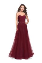 La Femme - 25809 Bead Embellished Tulle A-line Dress