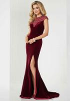 Tiffany Homecoming - 46119 Beaded Fitted Evening Dress With Slit