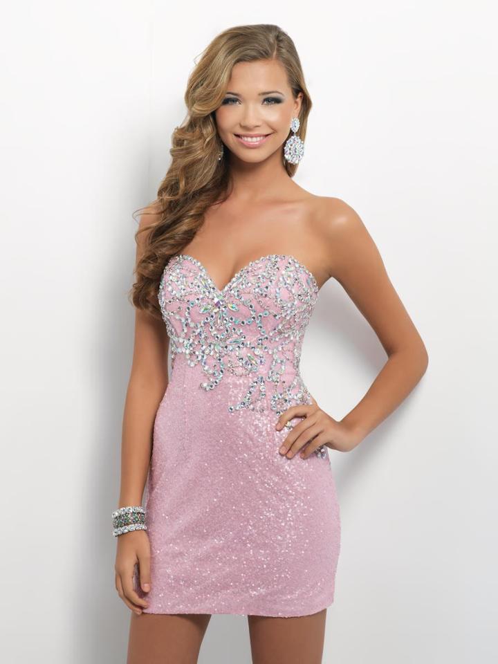 Blush - C124 Bedazzled Sweetheart Sheath Dress