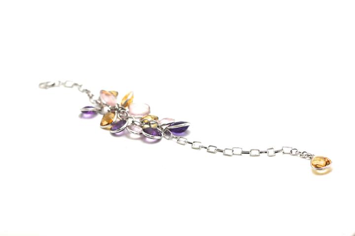 Tresor Collection - 14k Yellow Gold Petal Bracelet In Multicolor Quartz