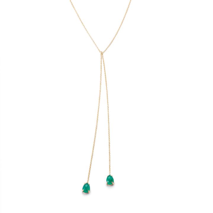 Margaret Elizabeth - Pear Lariat Green Onyx