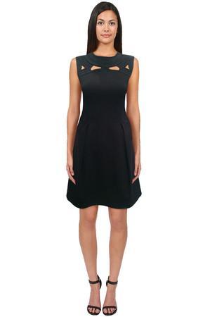 Tibi Boutis Embroidery Sleeveless Dress In Black