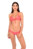 Luli Fama - Cosita Buena Molded Push -up Bandeau Halter In Fire Coral (l176435)