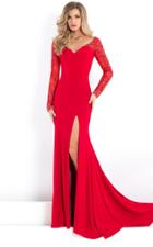 Rachel Allan Prima Donna - 5978 Beaded Illusion Long Sleeve Prom Gown