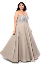 Kurves By Kimi - Dazzling Embellished Sweetheart A-line Evening Dress 71164