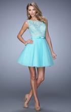 La Femme - 21835 Sleeveless Sheer Lace Cocktail Dress