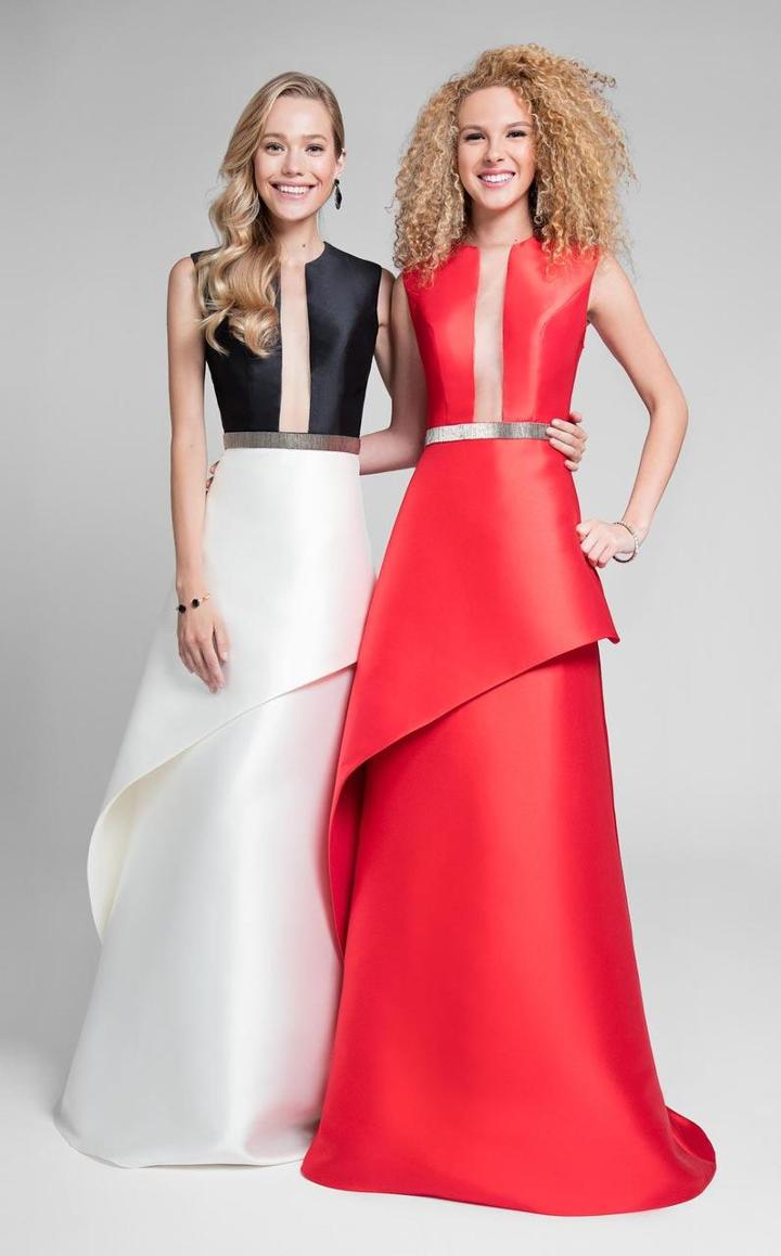 Terani Couture - Chic Illusion Neck Layered A-line Gown 1711p2357