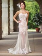 Enchanting By Mon Cheri - 117197 Lace Illusion Sheath Wedding Gown