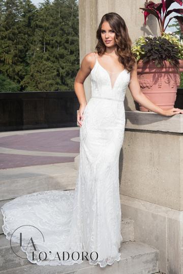 Rachel Allan Bridal - Embroidered Plunging Bridal Dress M627