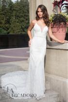Rachel Allan Bridal - Embroidered Plunging Bridal Dress M627