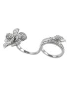 Cz By Kenneth Jay Lane - Double Flower Ring
