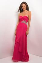 Blush - Strapless Pleated Long Dress 9612