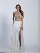 Dave & Johnny - A6199 Scoop Neck Two-piece Chiffon Gown