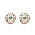 Rachael Ryen - Emerald Flower Earrings Gold