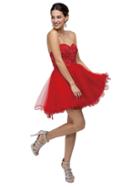 Dancing Queen - Strapless Sweetheart Ruffled Skirt Dress 9206