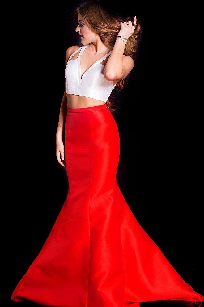 Jovani - Jvn59898 Two Piece V Neck Mermaid Gown