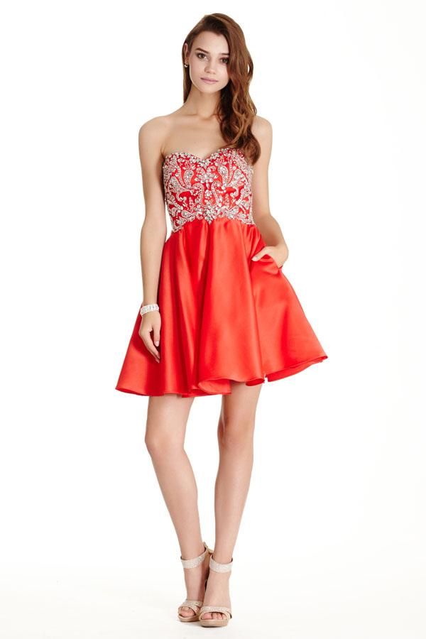 Aspeed - S1752 Strapless Embellished A-line Homecoming Dress