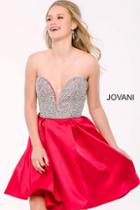 Jovani - Flirty Plunging Sweetheart A-line Cocktail Dress 24400