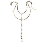 Heather Hawkins - Double Y Gemstone Necklace - Crystal Quartz Point W/ Pyrite