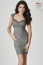 Tiffany Homecoming - Fitted Beaded Empire Cocktail Dress 27135