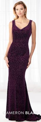 Cameron Blake - 218602 Sleeveless V Neck Sheath Evening Dress