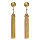 Ben-amun - Gold & Pearl Sphere Tassel Drop Clip On Earrings