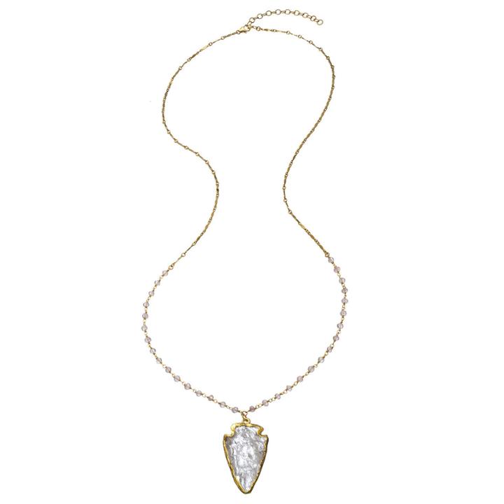Heather Hawkins - Native Necklace - Crystal Quartz Arrowhead