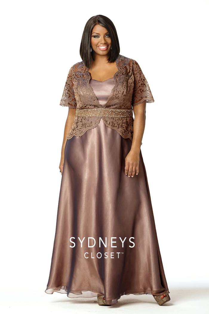 Sydney's Closet - Sc4029 Plus Size Dress In Fawn