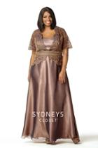 Sydney's Closet - Sc4029 Plus Size Dress In Fawn