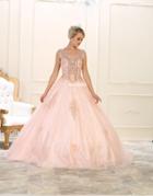 May Queen - Embellished Illusion Scoop Ballgown