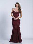 Dave & Johnny - A5312 Beaded Strapless Net Evening Dress