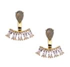 Rachael Ryen - Teardrop Baguette Ear Jackets - Labradorite
