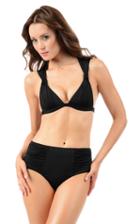Voda Swim - Black Envy Push Up Ruched Halter Top With Crisscross Or St