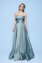 Mnm Couture - N0225 Two Tone Fold Over Neck Ballgown