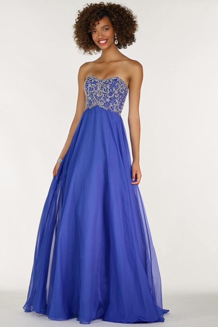 Alyce Paris - 1142 Beaded Silky Chiffon A-line Evening Dress