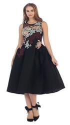 May Queen - Rq7473 Embroidered Magic Floral Cocktail Dress
