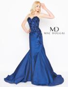 Mac Duggal - 66597d Floral Applique Metallic Woven Trumpet Dress