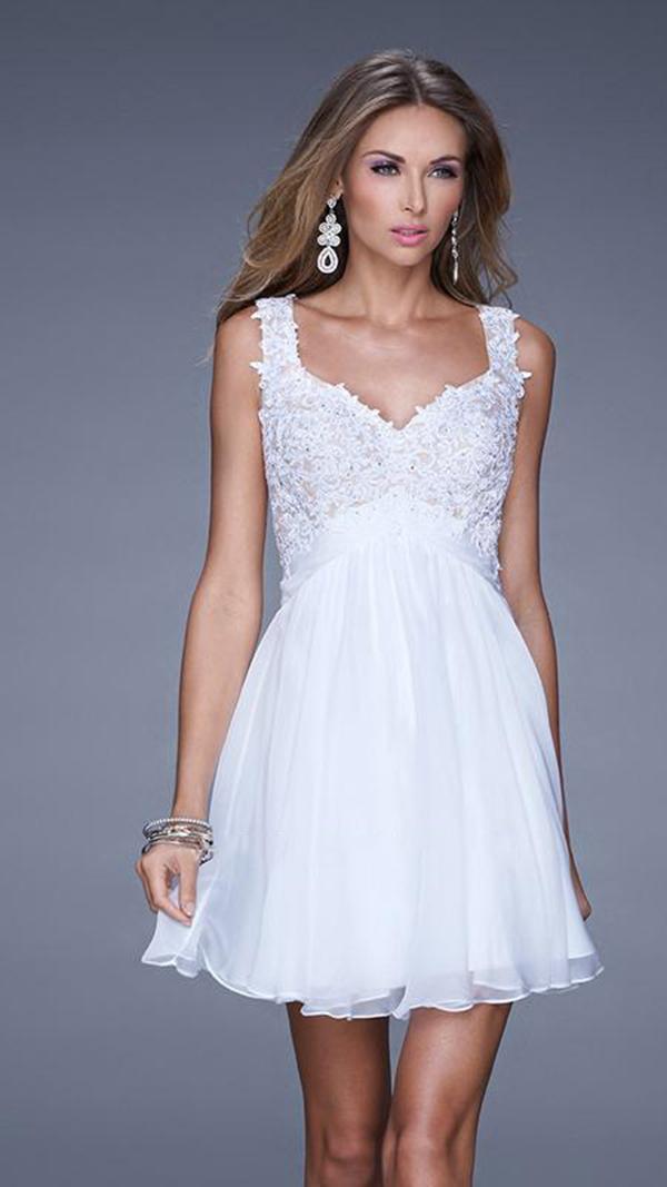 La Femme - 20631 Empire Lace Cocktail Dress