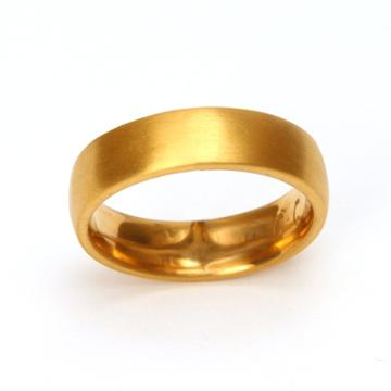 Teri Jon - Brushed 22k Gold Comfort Fit Men's Wedding Band