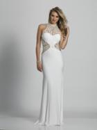 Dave & Johnny - A5790 High Neck Lace Applique Evening Gown