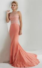Tiffany Designs - 46021 Beaded Illusion Jersey Long Gown