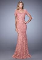 La Femme - 21657 Charming Lace Long Evening Dress