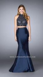 Gigi - Bead Encrusted High Crop Top Mermaid Evening Gown 24388