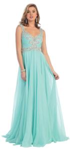 May Queen - Rq7146b Sleeveless Ruched Ornate Evening Gown