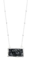 Nina Nguyen Jewelry - Nirvana Black Druzy Silver Necklace