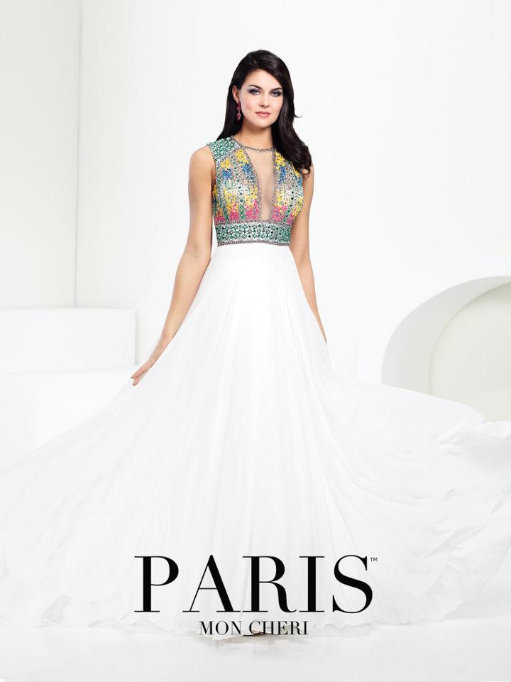 Paris Prom By Mon Cheri - 116724 Long Dress In White Multicolor