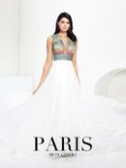 Paris Prom By Mon Cheri - 116724 Long Dress In White Multicolor