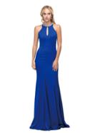 Dancing Queen - Long Prom Dress With Jeweled Keyhole Neckline 9708